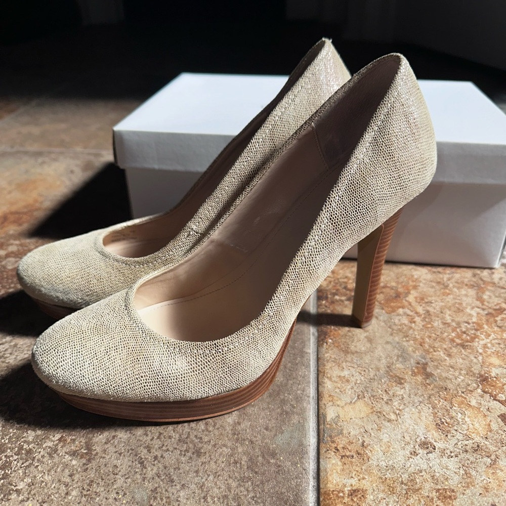 Calvin Klein Textured Cream Heels